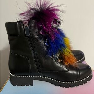 Genuine Fox Fur leather boots new in the box